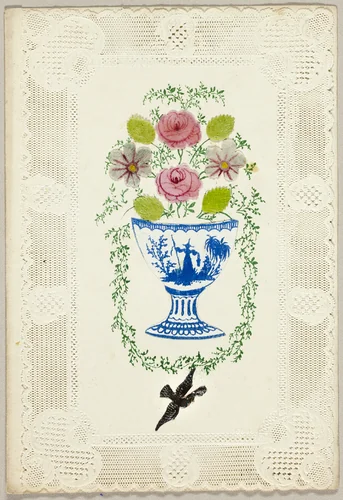 Untitled Valentine (Vase of Flowers with Bird) by George Kershaw, other, 1835-1845