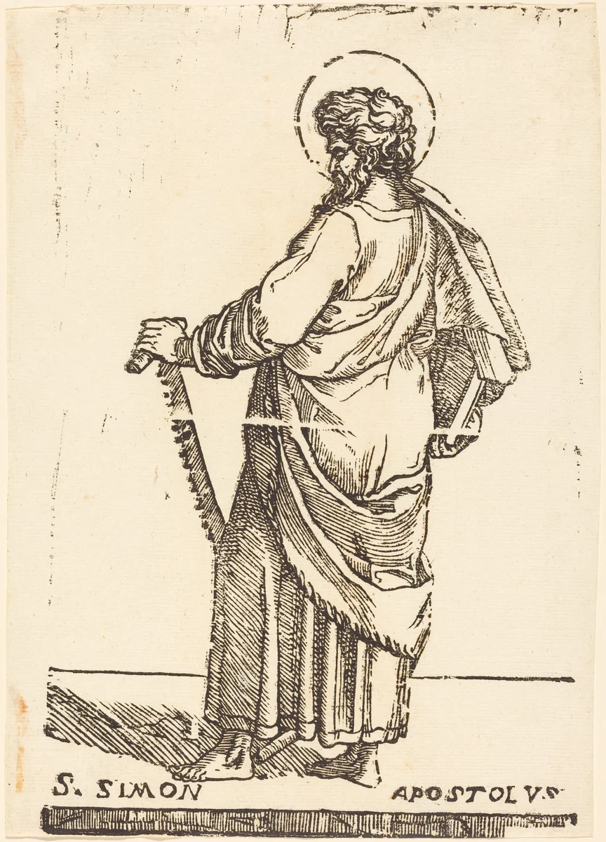 Saint Simon by Jacques Stella, print, 1596-1657