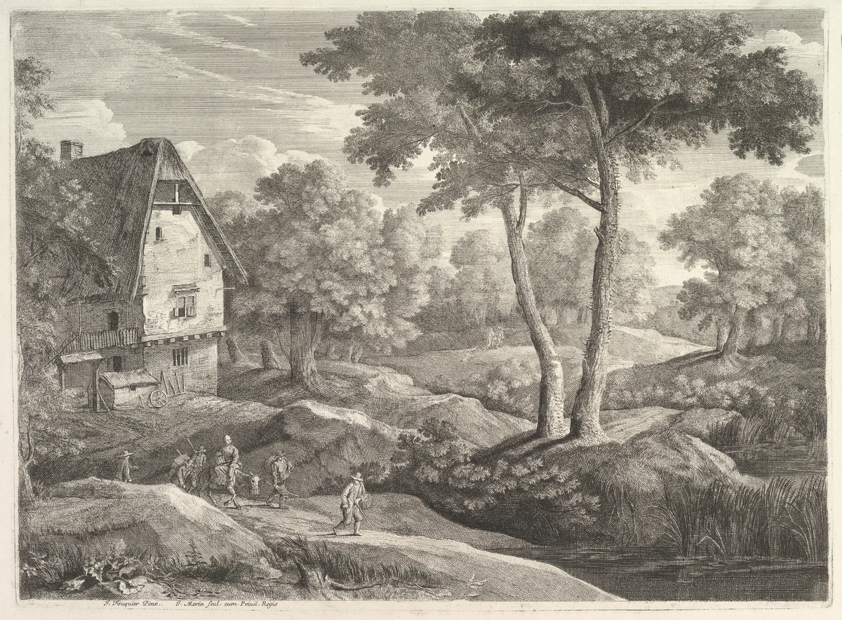 Paysans en Marche by Jean Morin, print, 1605-1650