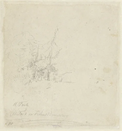 Schets van bomengroep by Hermanus Fock, drawing, 1776-1822