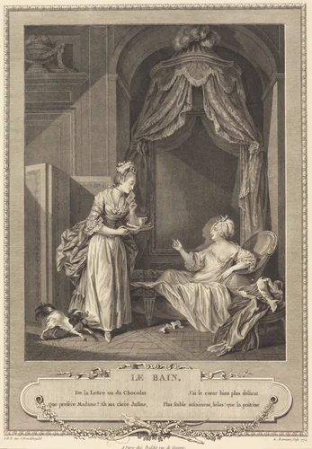 Le bain by Antoine Louis Romanet, print, 1774