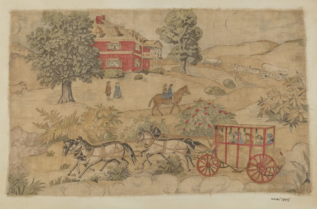 Printed Cotton with Genre Scenes by Michael Trekur, index of american design, 1939