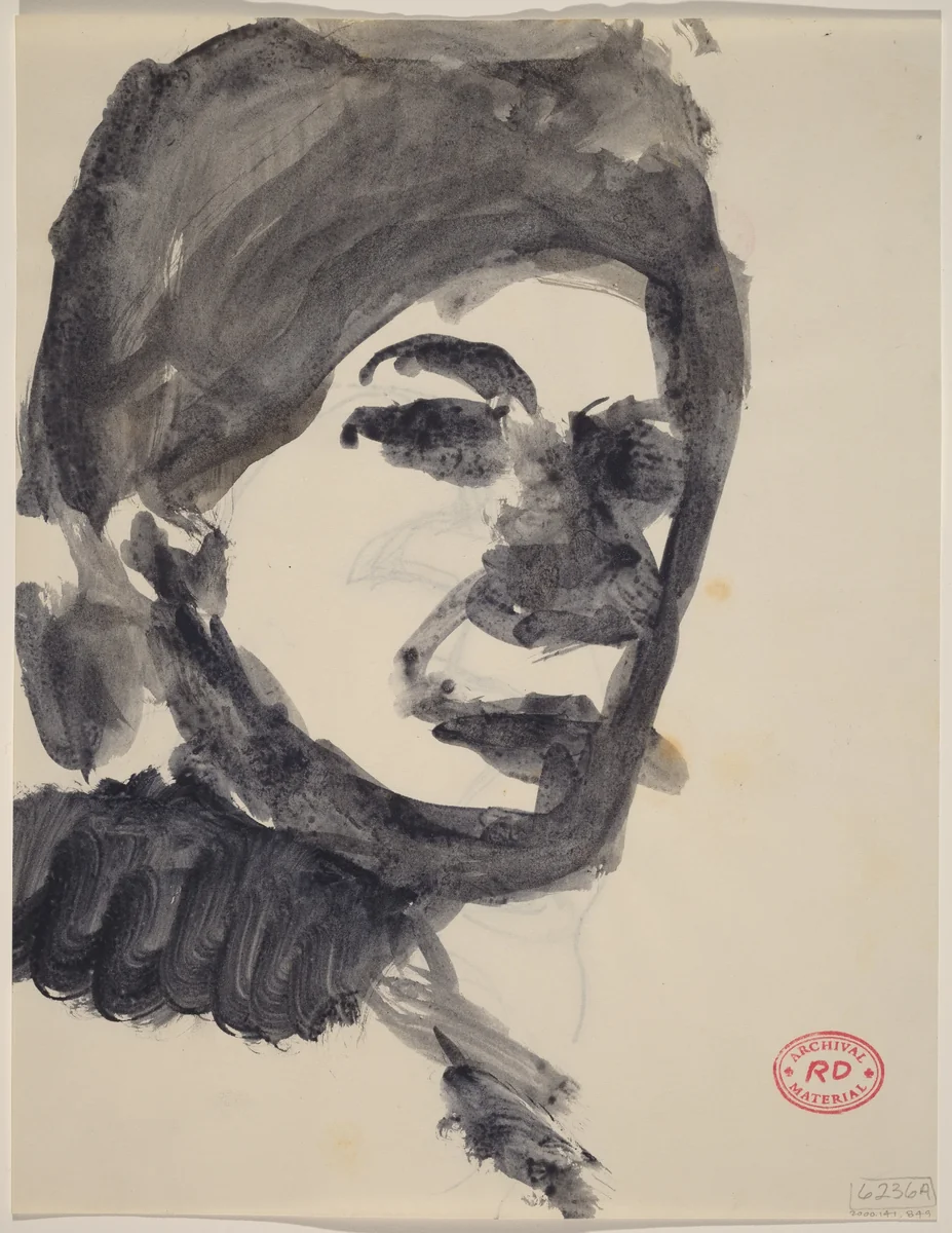 Untitled [head of a woman] [recto] by Richard Diebenkorn, drawing, 1955-1967