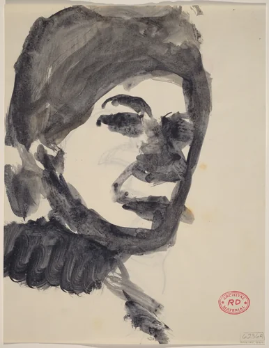 Untitled [head of a woman] [recto] by Richard Diebenkorn, drawing, 1955-1967