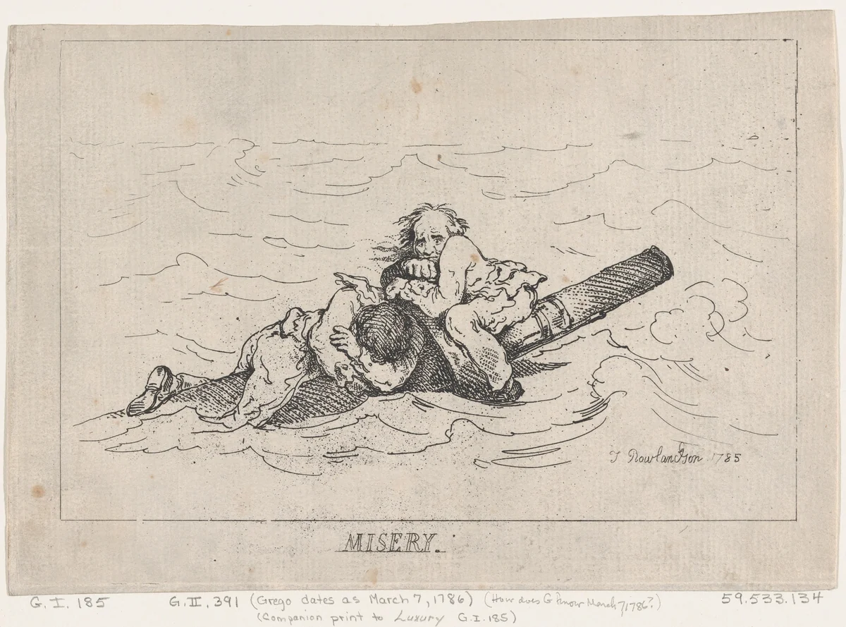 Misery by Thomas Rowlandson, print, 1785