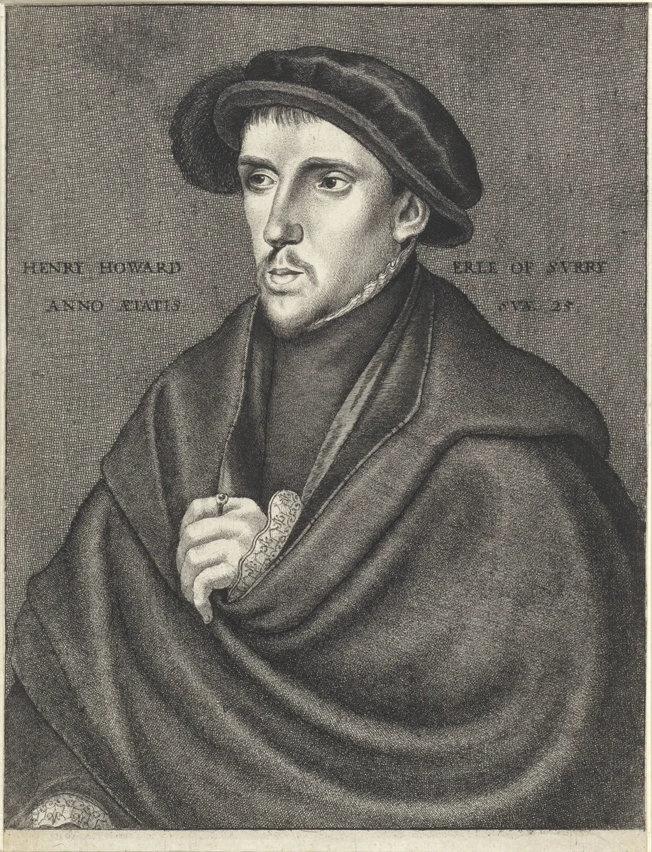 Portret van Henry Howard, graaf van Surrey by Wenceslaus Hollar, print, 1644-1652