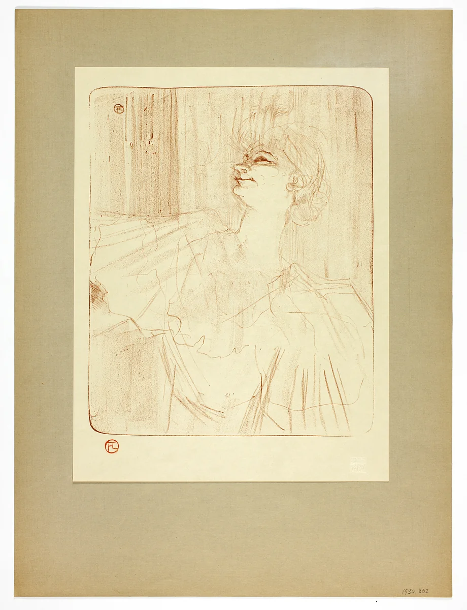 À Menilmontant by Bruant, plate four from Yvette Guilbert by Henri de Toulouse-Lautrec, print, 1898