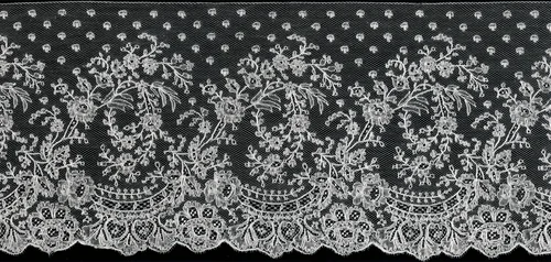 Border by Belgium, Mechlin, textile, 1850-1859