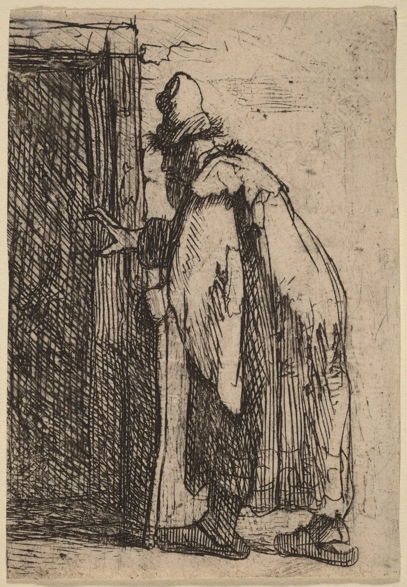 The Blindness of Tobit: a Sketch by Rembrandt van Rijn, print, 1629