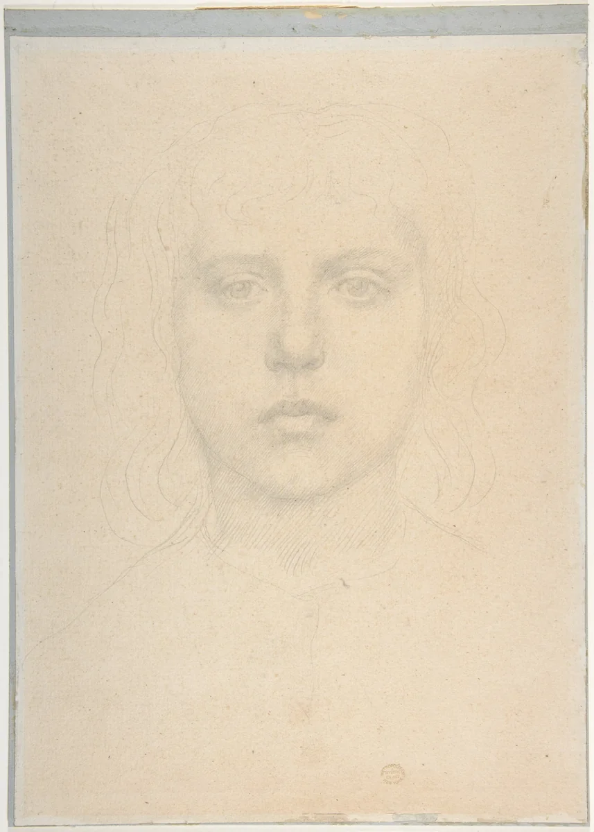 Head of a Girl by Alphonse Legros, drawing, 1837-1911
