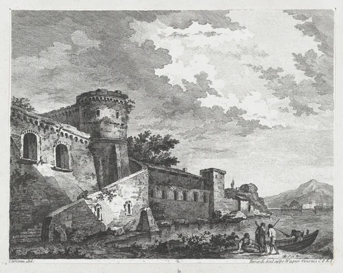 River Scene with Castle by Fabio Berardi, print, 1745-1775