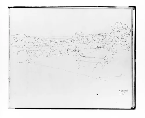 Panoramic Landscape (from Sketchbook) by Francis William Edmonds, artwork, 1835-1839