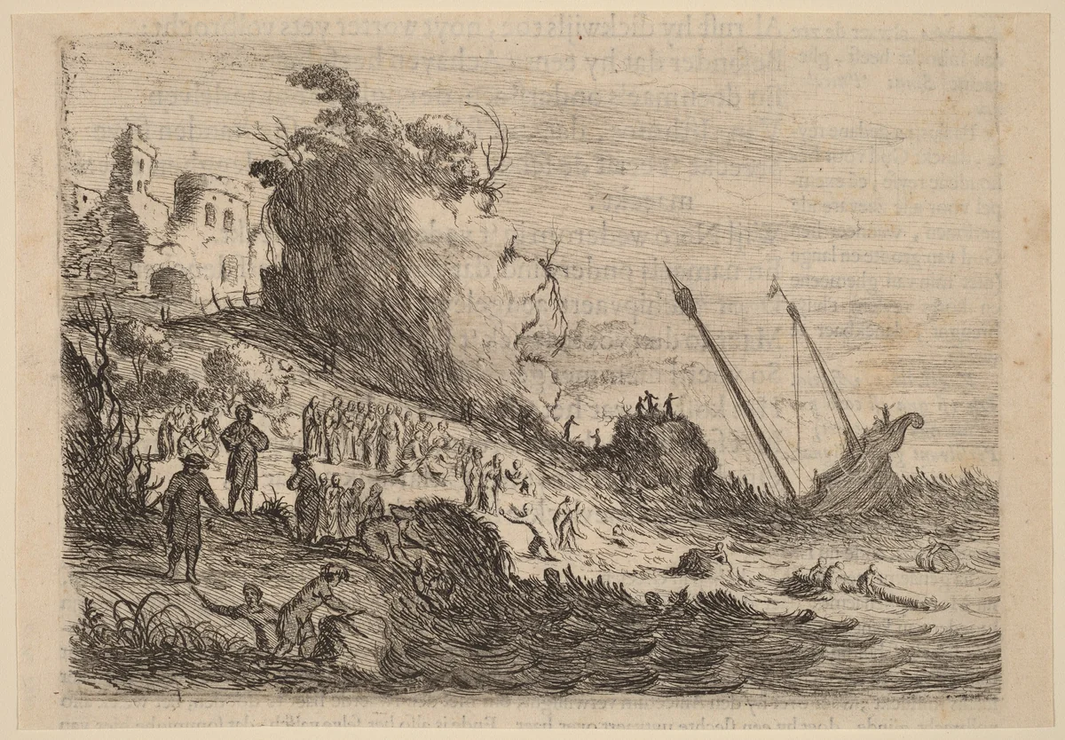 Saint Paul Shipwrecked on the Island of Malta by Willem Basse, print, 1634