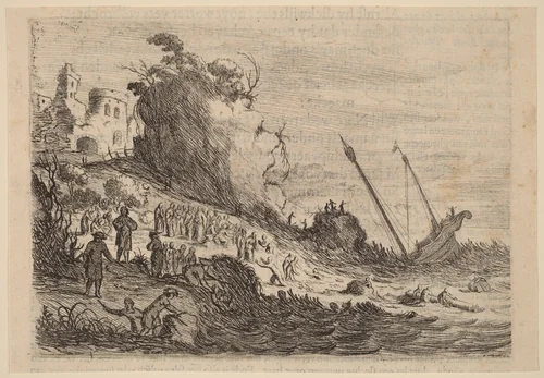 Saint Paul Shipwrecked on the Island of Malta by Willem Basse, print, 1634