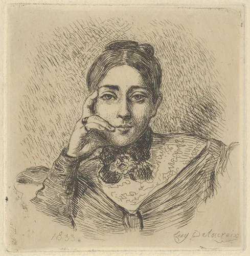 Portrait of Madame Frédéric Villot by Eugène Delacroix, print, 1833