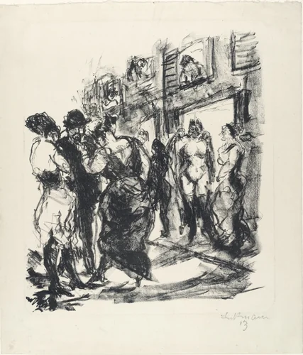Ulrikus Street in Hamburg (Ulrikusstrasse in Hamburg) by Max Beckmann, print, 1912