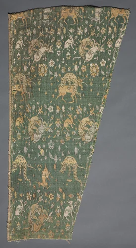 Lampas with scenes of wild animals by Unknown, textile, 1575-1625