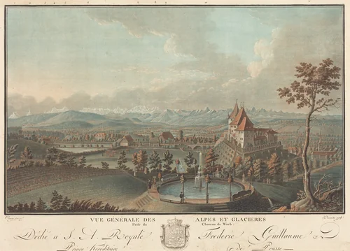Vue generale des Alpes et Glaciers by Charles Melchior Descourtis, print, 1753-1820