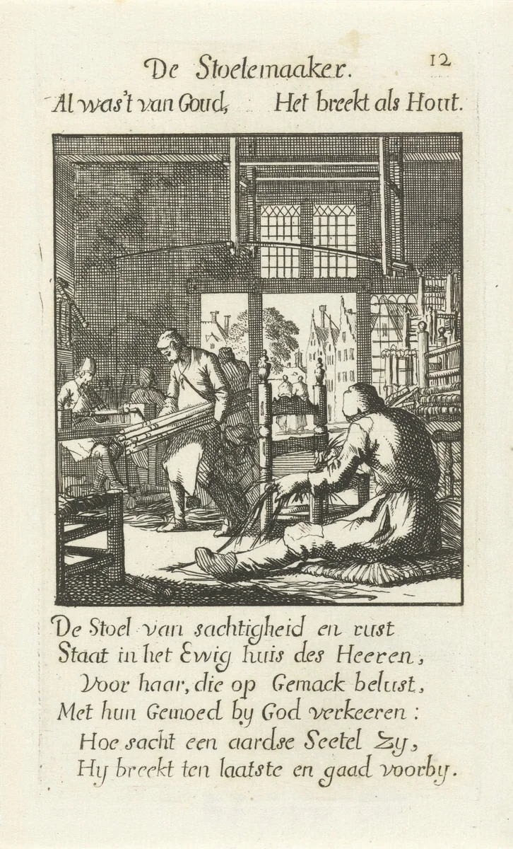Stoelenmaker by Caspar Luyken, print, 1694