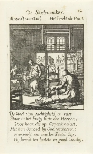 Stoelenmaker by Caspar Luyken, print, 1694