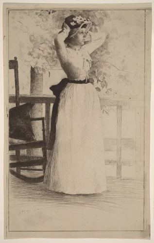 Portrait of Miss Hoe by Julian Alden Weir, print, 1889
