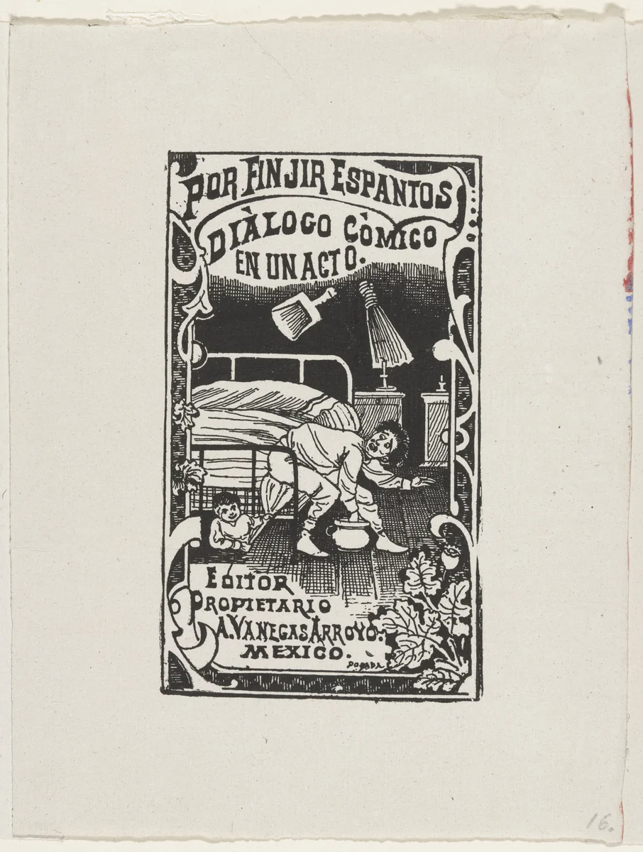 How to Scare Ghosts (Por Finjir Espantos) from 25 Prints of José Guadalupe Posada by José Guadalupe Posada, print, 1890