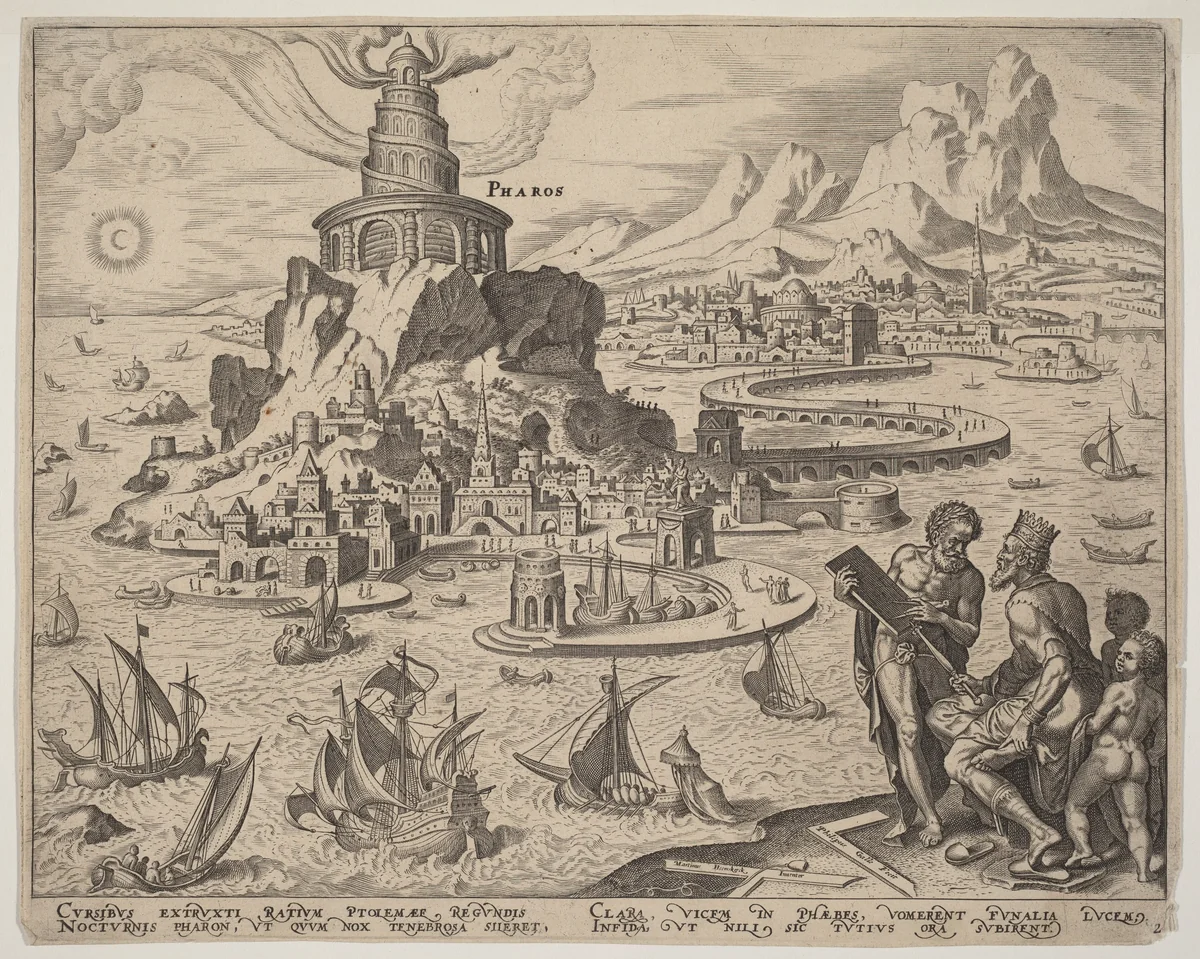 Pharos (The Lighthouse at Alexandria) by Philip Galle
Maerten van Heemskerck
Theodor Galle, print, 1572