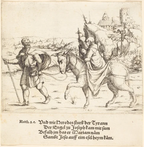 The Holy Family Returns from Egypt by Augustin Hirschvogel, print, 1549