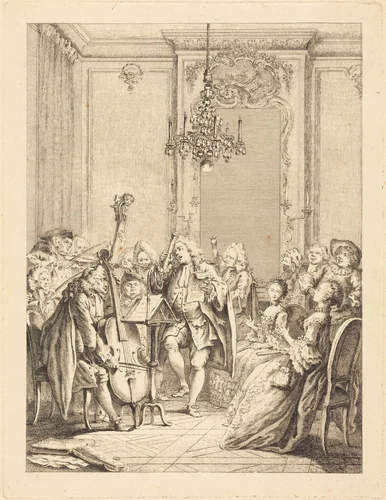 Le concert by Hubert François Gravelot, print, 1727-1791