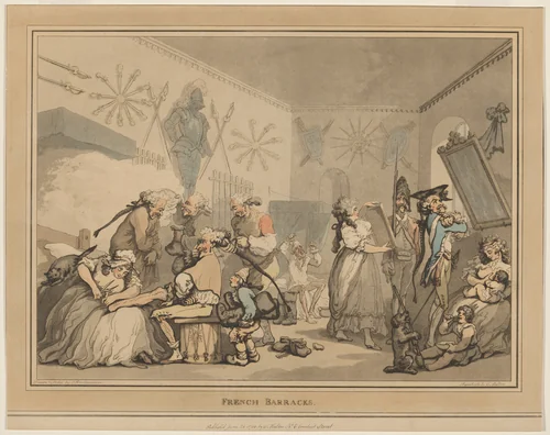 The French Barracks by Thomas Rowlandson, print, 1791