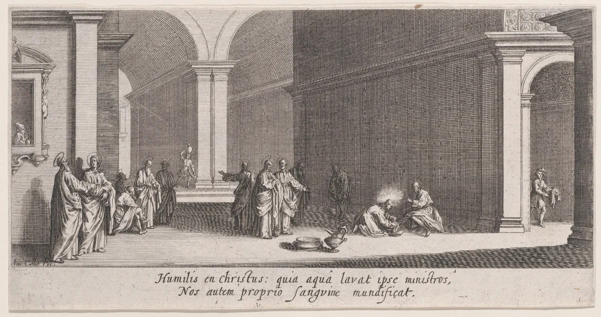 Le Lavement des Pieds (The Washing of the Feet), from "La Grande Passion" (The Large Passion) by Jacques Callot, print, 1618-1630