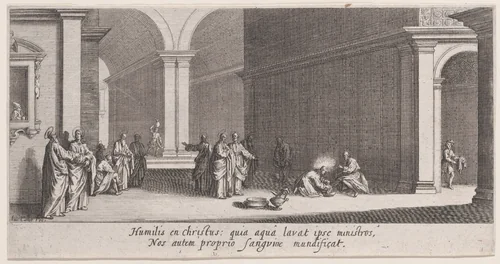 Le Lavement des Pieds (The Washing of the Feet), from "La Grande Passion" (The Large Passion) by Jacques Callot, print, 1618-1630