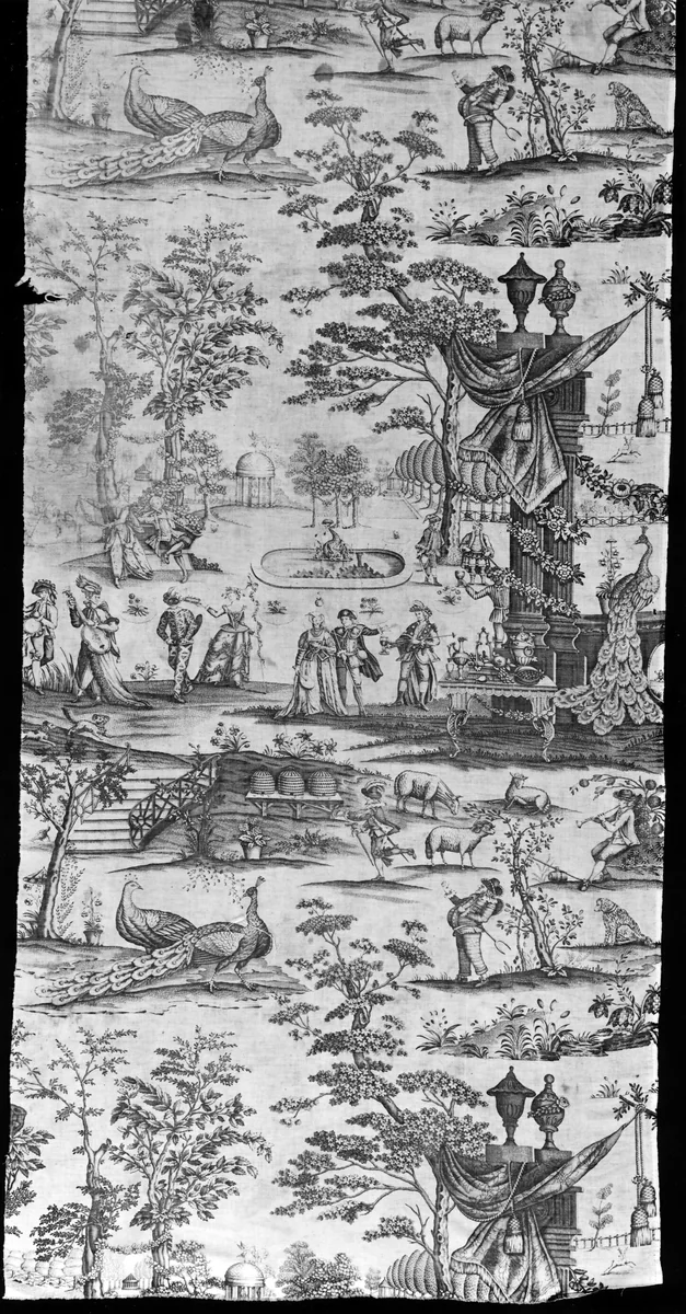 Commedia del'Arte (Furnishing Fabric) by France, textile, 1775-1899