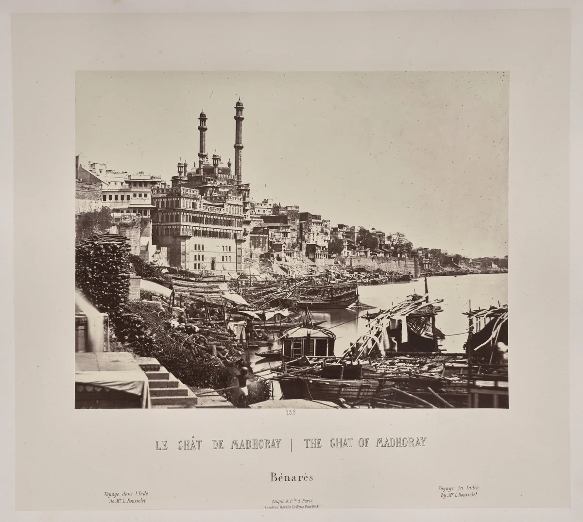 The Ghat of Madhoray, Bénarès by Louis-Théophile Marie Rousselet, photograph, 1865-1870
