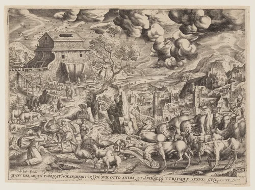 The Pairs of Animals Entering the Ark by Hans Bol, print, 1570