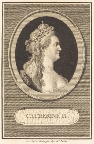 Catherine II by Augustin de Saint-Aubin, print, 1802