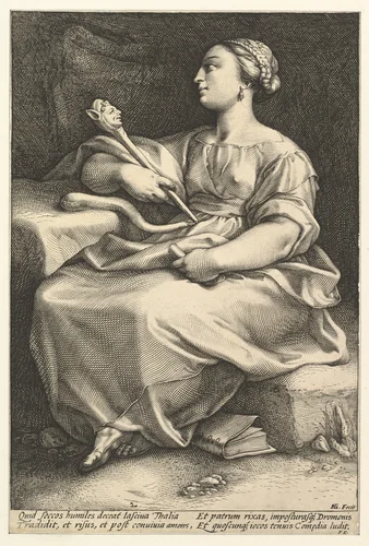 Thalia by Hendrick Goltzius, print, 1570-1617
