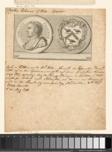 Portret van John Crocker by Andreas Nunzer, print, 1744