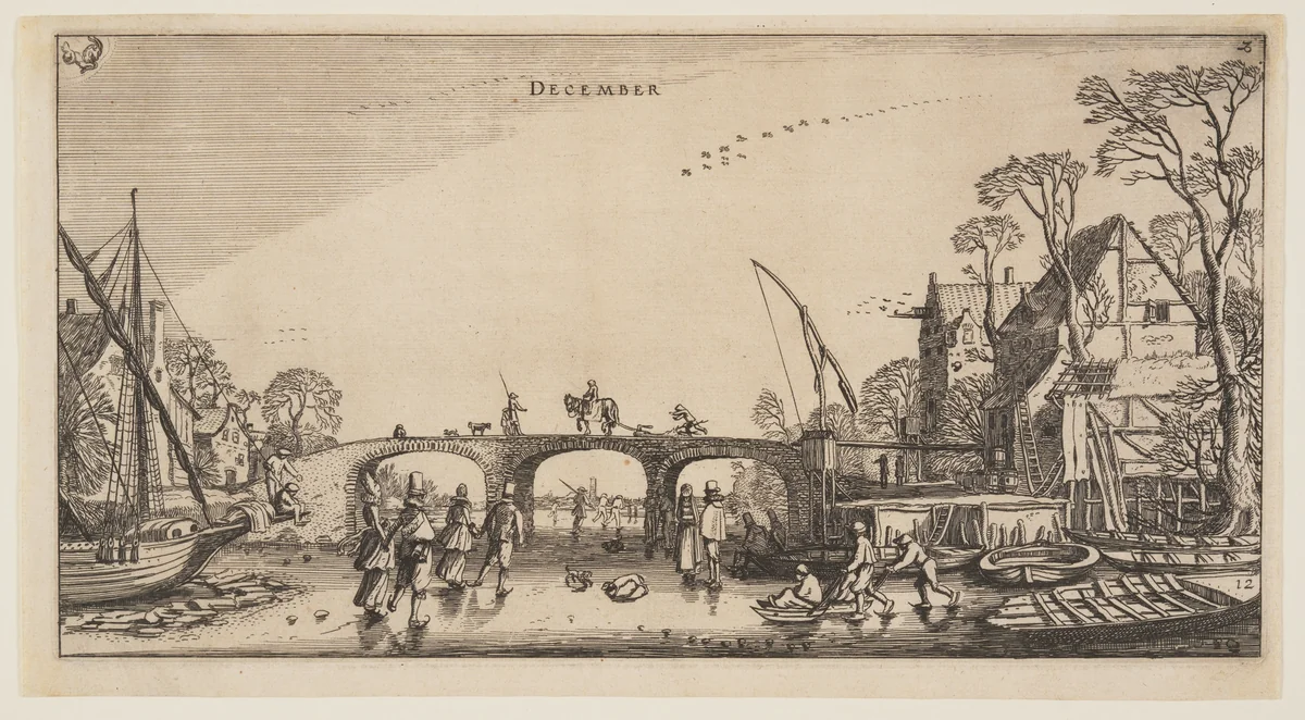 December, from The Twelve Months of the Year by Jan van de Velde II, print, 1616