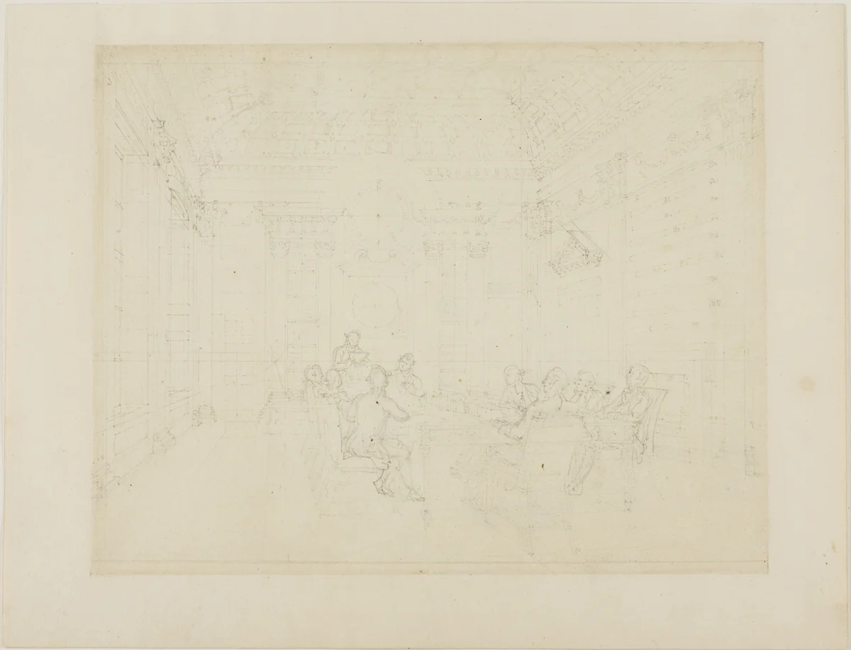 Study for Board Room of the Admiralty, from Microcosm of London by Augustus Charles Pugin
Thomas Rowlandson, drawing, 1807-1808