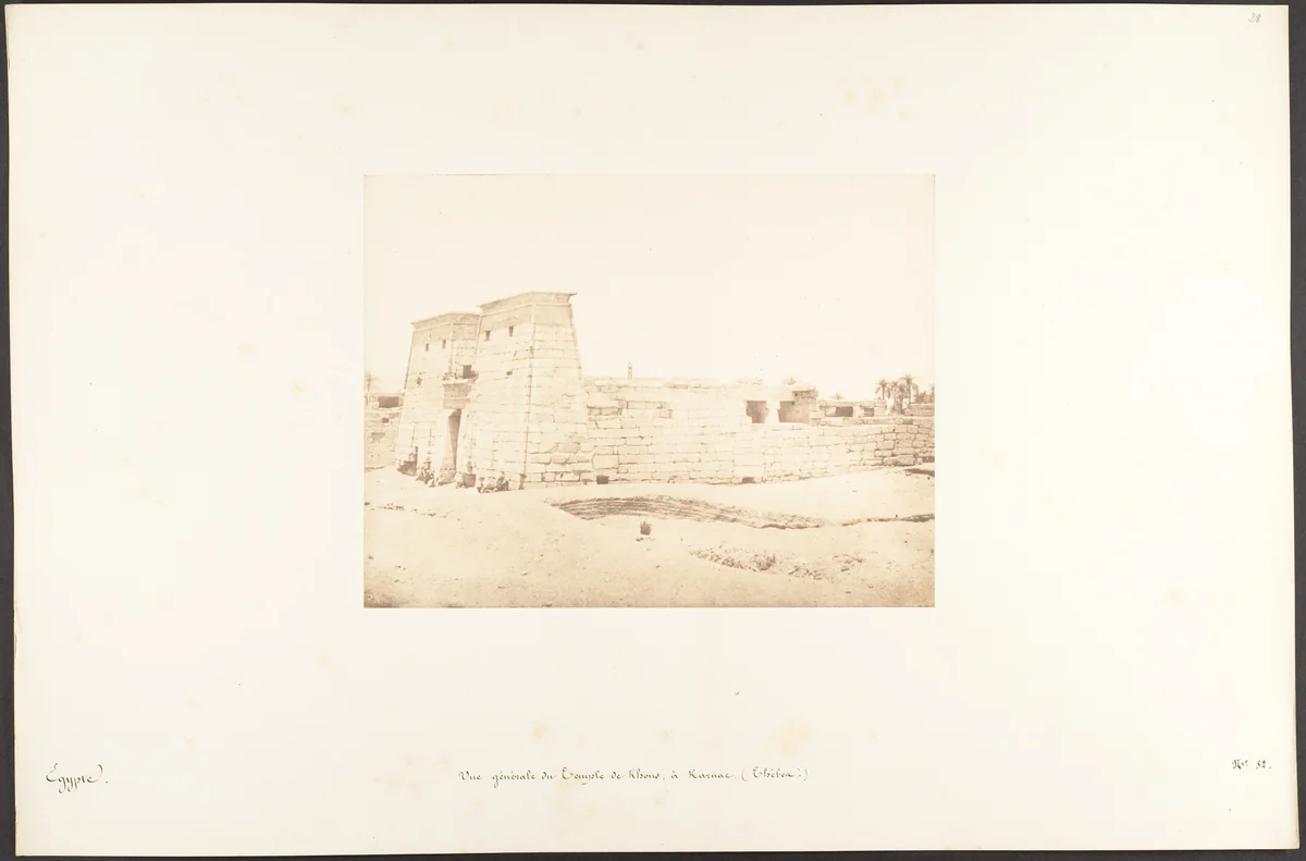 Vue générale du Temple de Khons, à Karnac, Thèbes by Maxime Du Camp, photograph, 1849-1850