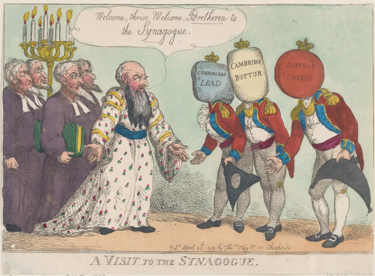 A Visit to the Synagogue by Thomas Rowlandson, print, 1809