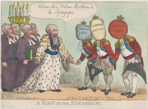 A Visit to the Synagogue by Thomas Rowlandson, print, 1809