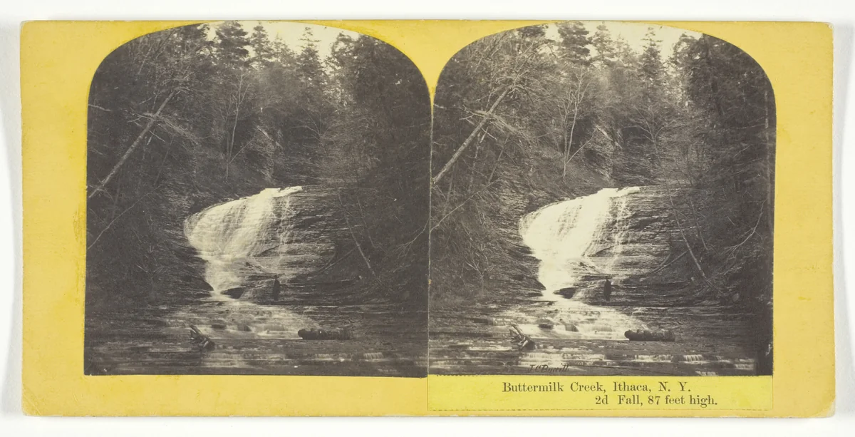 Buttermilk Creek, Ithaca, N.Y. 2d Fall, 87 feet high by J. C. Burritt, photograph, 1860-1865