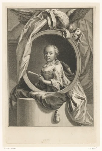 Portret van Maria Elisabeth Josepha, aartshertogin van Oostenrijk by Jacob Houbraken, print, 1751-1753