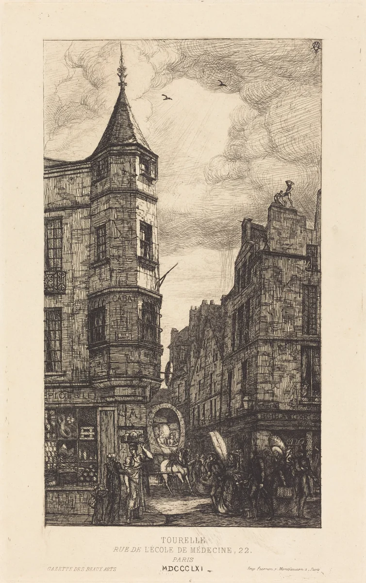 Tourelle, Rue de l'École de Médecine, 22, Paris by Charles Meryon, print, 1821-1868