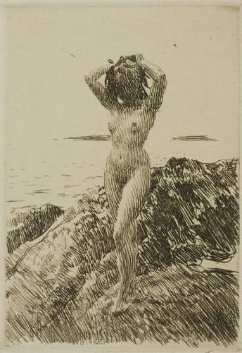 Hårtång (Seaweed-wreath) by Anders Zorn, print, 1914