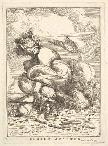 Enrag'd Monster, from "Fifteen Etchings Dedicated to Sir Joshua Reynolds" by John Hamilton Mortimer, print, 1778