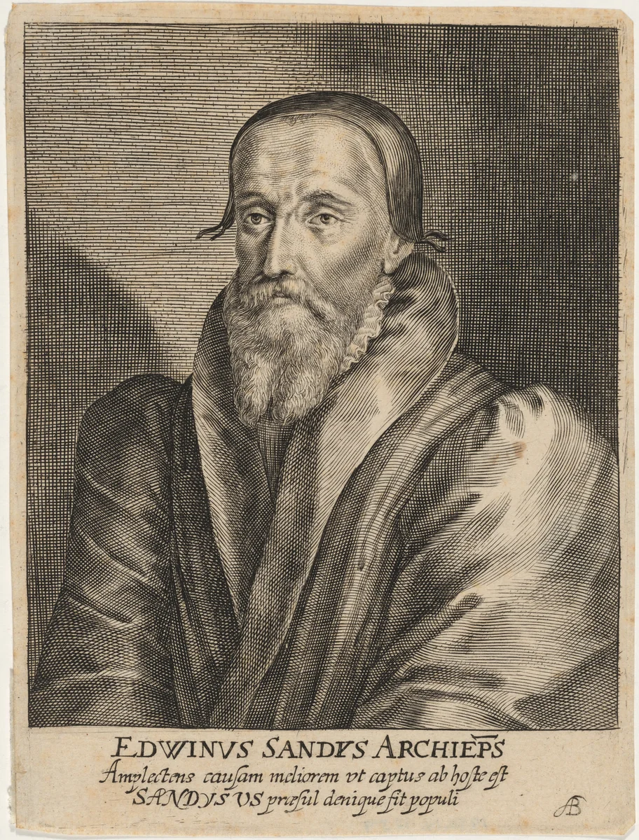 Edwin Sandys, Archbishop of York by Willem de Passe, print, 1620