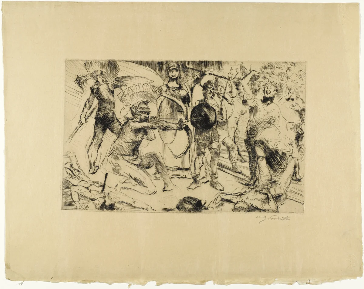 Odysseus and the Suitors (Odysseus und die Freier) from Classical Legends (Antike Legenden) by Lovis Corinth, print, 1919